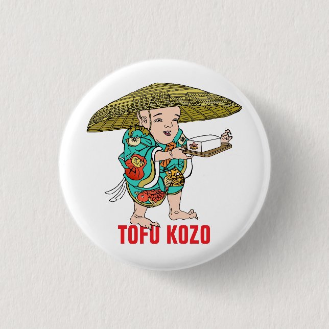 Yokai Series: Tofu Kozo 1 Inch Round Button (Front)