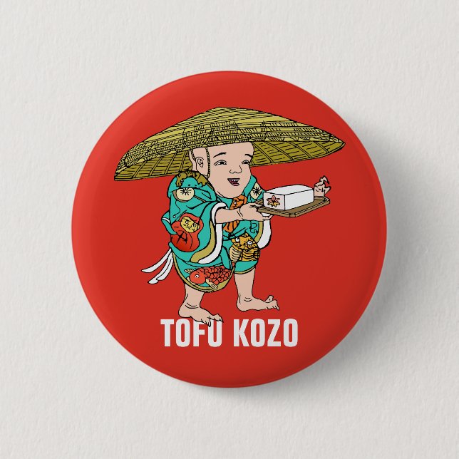 Yokai Series: Tofu Kozo 2 Inch Round Button (Front)