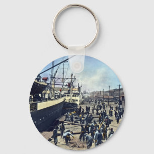 Yokohama Harbour Japan Vintage Shipping 横浜港 Keychain