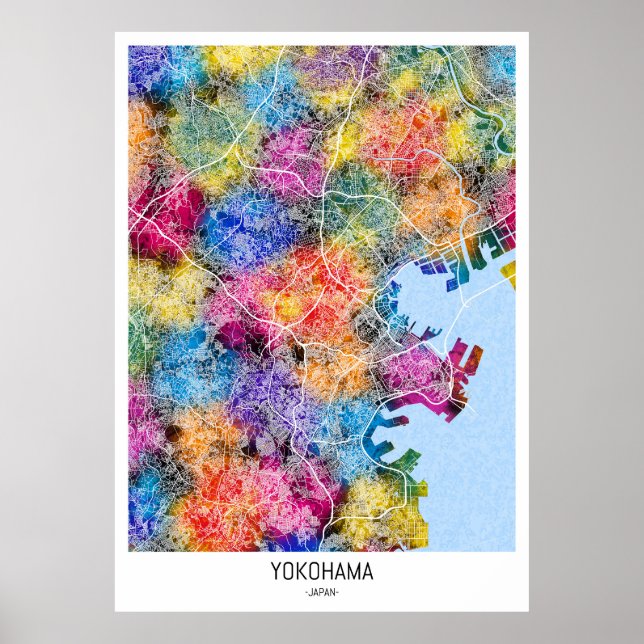 Yokohama Japan City Map Poster (Front)