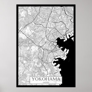 Yokohama Japan Map Poster