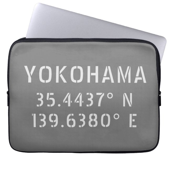 Yokohama Latitude & Longitude   Laptop Sleeve (Front)
