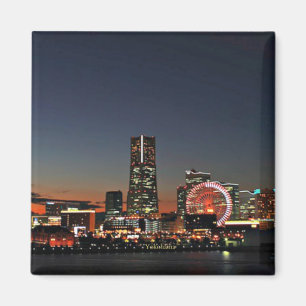 Yokohama Skyline at Night Magnet