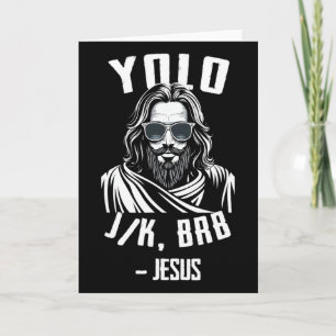 Yolo Jk Brb Funny Easter Day Vintage Card