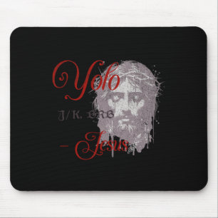 Yolo Jk Brb Jesus Funny Easter Day Bible Vintage C Mouse Pad