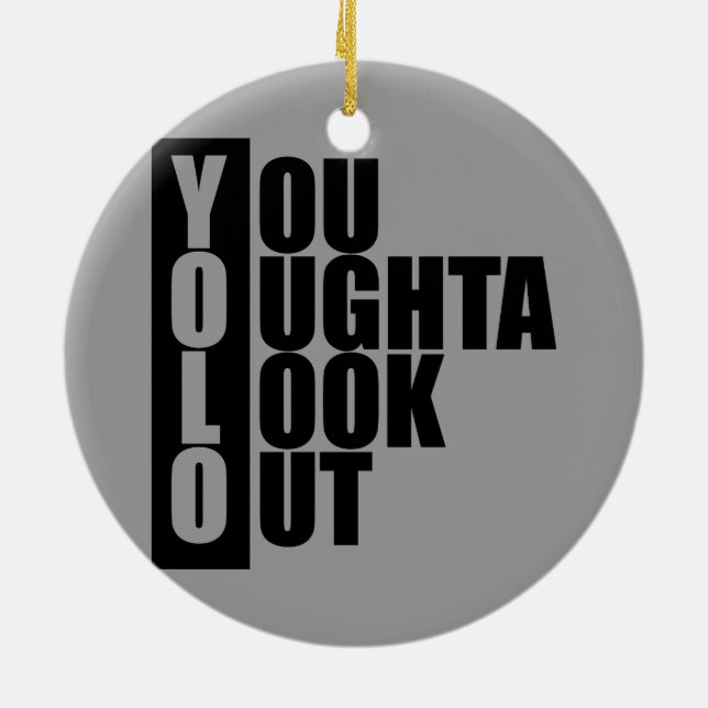 YOLO Vertical Box Ceramic Ornament (Back)