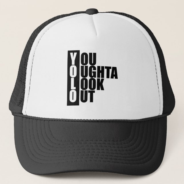 YOLO Vertical Box Trucker Hat (Front)