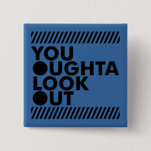 YOLO w/ Caution 2 Inch Square Button
