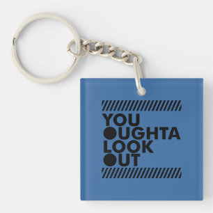 YOLO w/ Caution Keychain