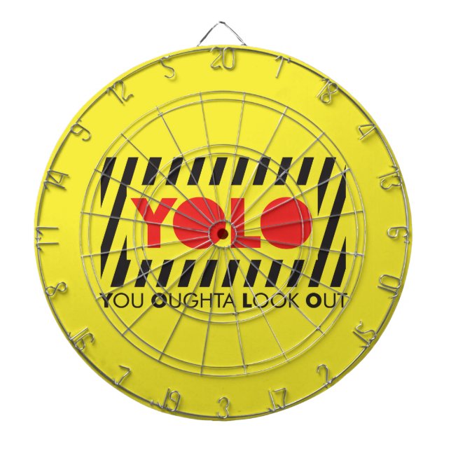YOLO w/ Red Caution Dartboard (Front)