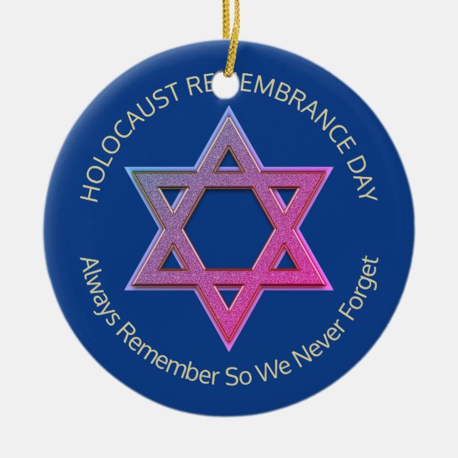  YOM HASHOAH Holocaust Remembrance Ceramic Ornament (Front)