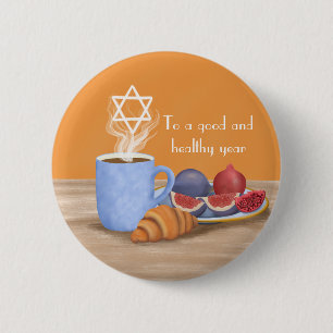 Yom Kippur Break-the-Fast: Coffee, Pomegranates 2 Inch Round Button