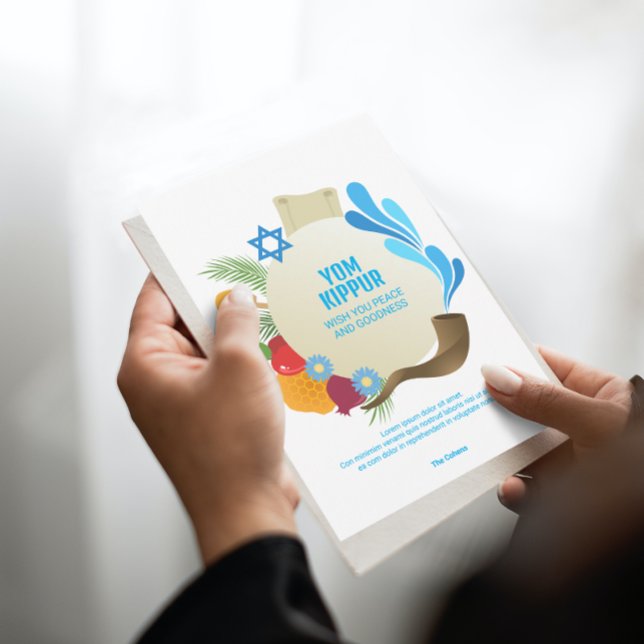 Yom Kippur Decorative Circle Graphic Greeting Card (Creator Uploaded)