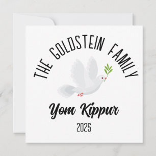Yom Kippur Jewish Holiday Personalized Family Name Card