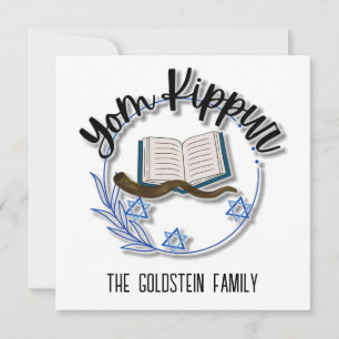 Yom Kippur Jewish Holiday Personalized Family Name Card