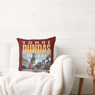 Yonge-Dundas Square Toronto Iconic Landmark Throw Pillow