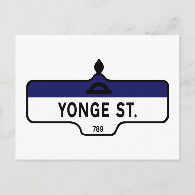 Yonge Street, Toronto Street Sign Postcard (Front)