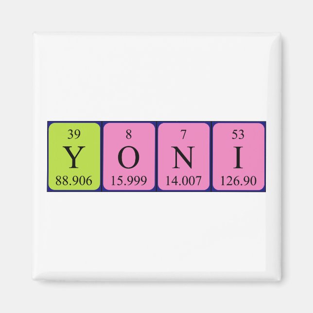 Yoni periodic table name magnet (Front)