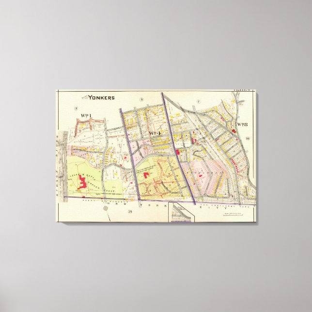 Yonkers Atlas Map 2 Canvas Print (Front)