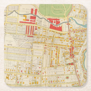 Yonkers Atlas Map 2 Square Paper Coaster