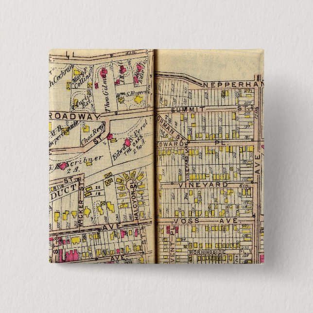 Yonkers, New York 9 2 Inch Square Button (Front)