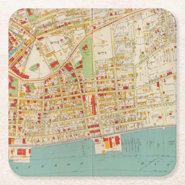 Yonkers New York Square Paper Coaster (Front)
