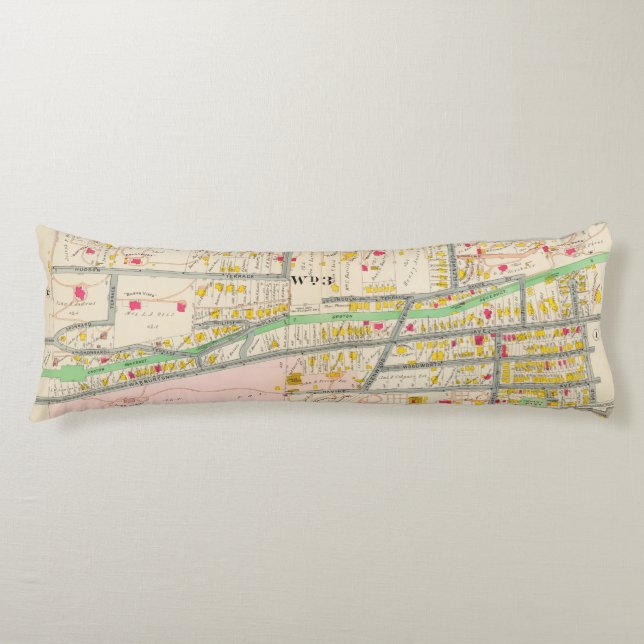 Yonkers NY Map Body Pillow (Front)