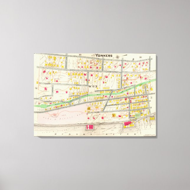 Yonkers NY Map Canvas Print (Front)