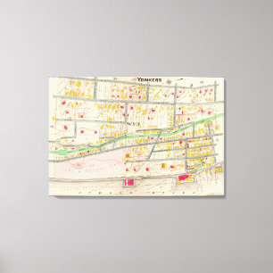 Yonkers NY Map Canvas Print