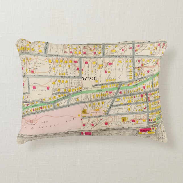 Yonkers NY Map Decorative Pillow (Front)
