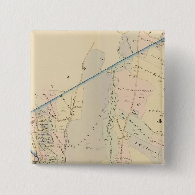 Yonkers wards 3-4, New York 2 Inch Square Button (Front)