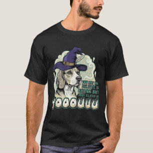 Yooouuu Ghosts Beagle Dog Purple Witch Hat Hallowe T-Shirt