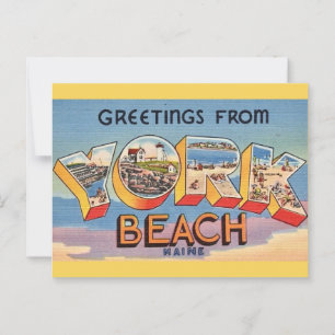 York Beach Maine Greetings Postcard