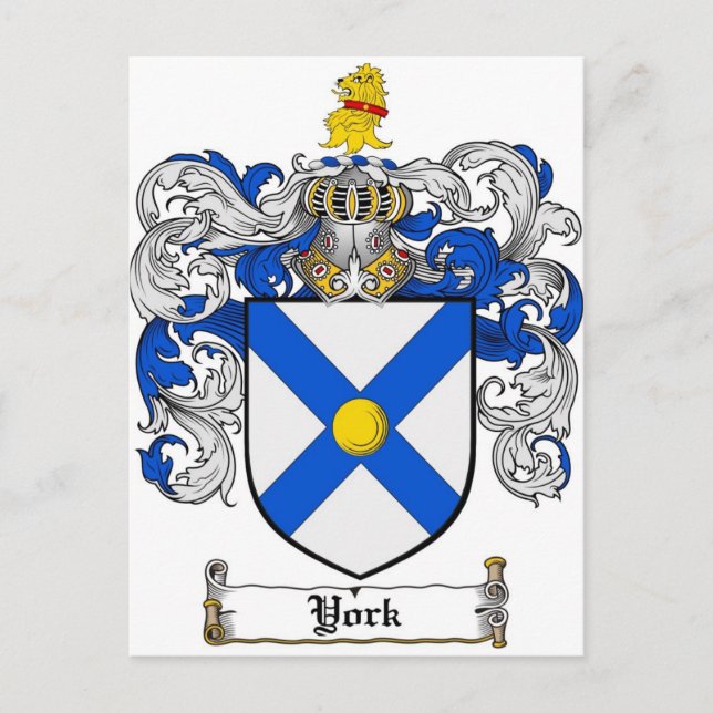 York Coat of Arms / York Family Crest Postcard (Front)
