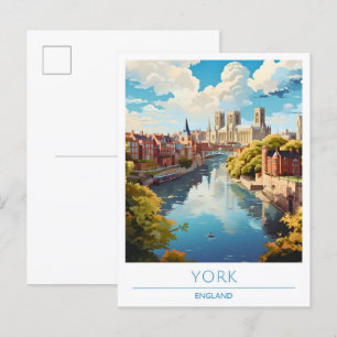York England Vintage Travel  Postcard