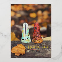 York Ghosts UK Foil Postcard Halloween Spooky