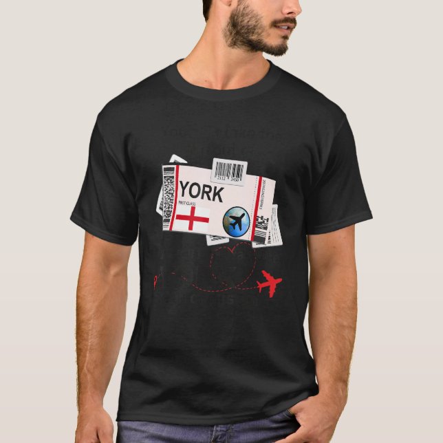 York Girl  York Boarding Pass  York T-Shirt (Front)
