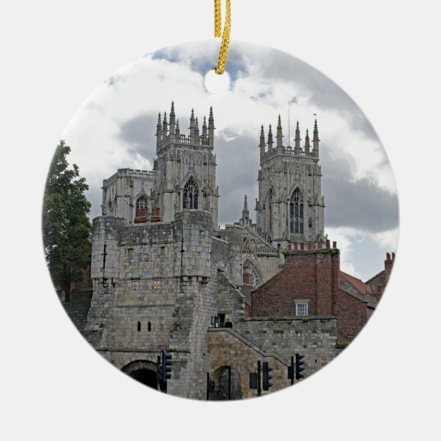 York Minster and Bootham Bar Ceramic Ornament (Front)