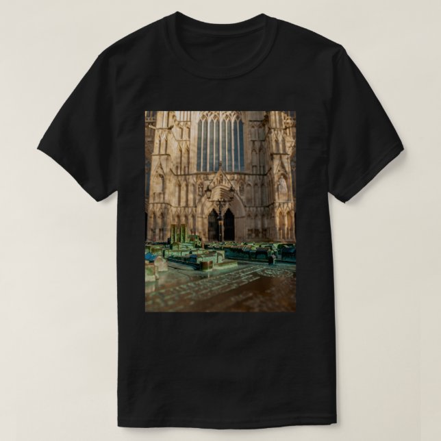 York Minster (Cathedral) and model in foreground L T-Shirt (Design Front)