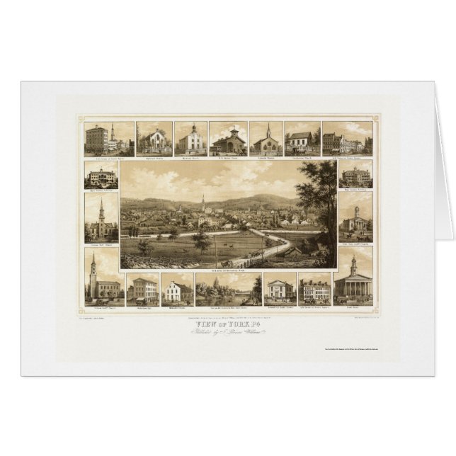 York, PA Panoramic Map - 1852 (Front Horizontal)