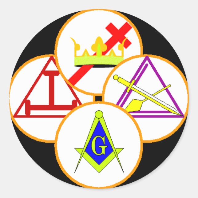 York Rite Mason Classic Round Sticker (Front)
