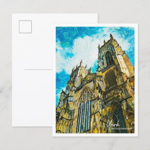 York United Kingdom Beautiful Oil Paint Landscape Postcard