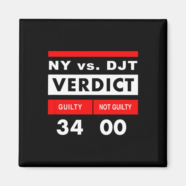 York Versus Donald Trump Guilty 34 Counts  Magnet (Front)