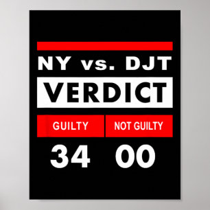 York Versus Donald Trump Guilty 34 Counts Poster