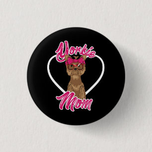 Yorki Mom 1 Inch Round Button