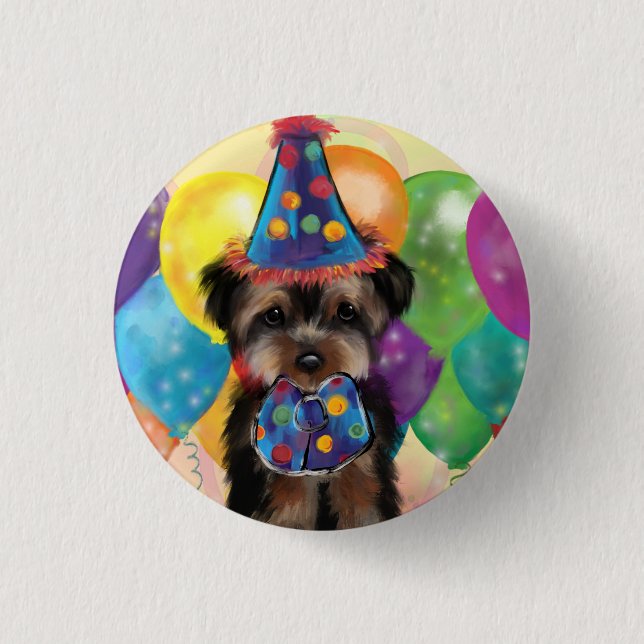 YORKIE          1 INCH ROUND BUTTON (Front)