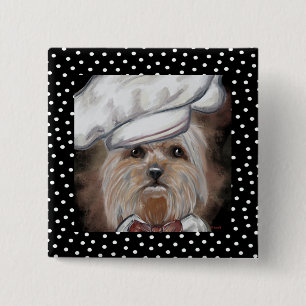 Yorkie 2 Inch Square Button