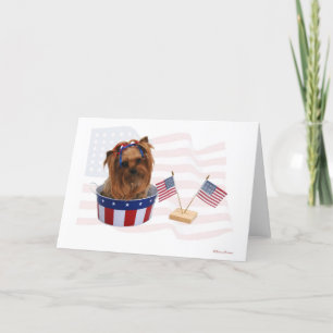 Yorkie 4th Of July Card