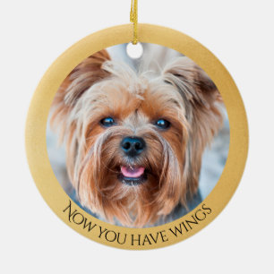 Yorkie Angel Personalized Memorial  Ceramic Ornament