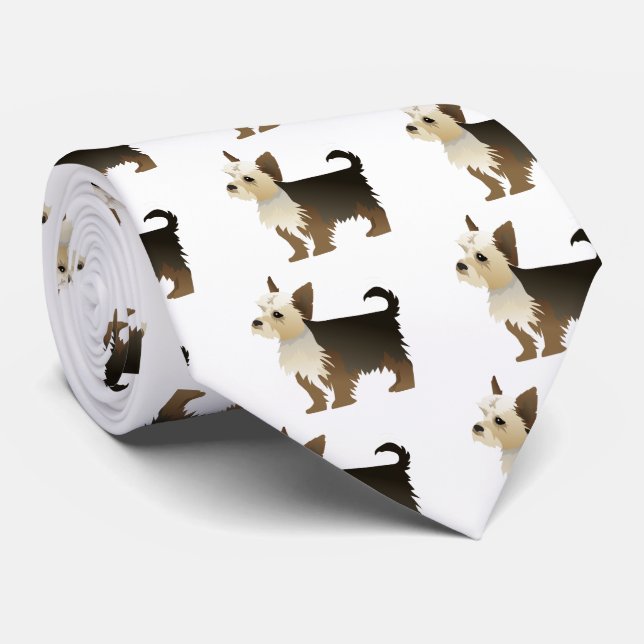 Yorkie Basic Breed Customize with text and colour Tie (Rolled)